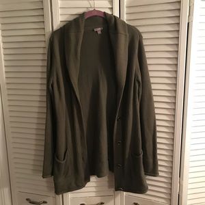 J Jill big comfy green cardigan XS